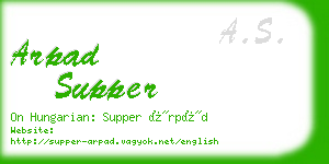 arpad supper business card